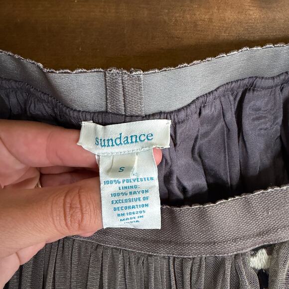 Sundance Adorabella Maxi Skirt Floral Embroidered Grey Taupe Women's Small Boho - Picture 6 of 11